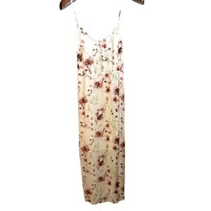 Nordstrom BP Ivory Coral Romantic Slip Dress Lined Midi Tie Back 1XL Dress